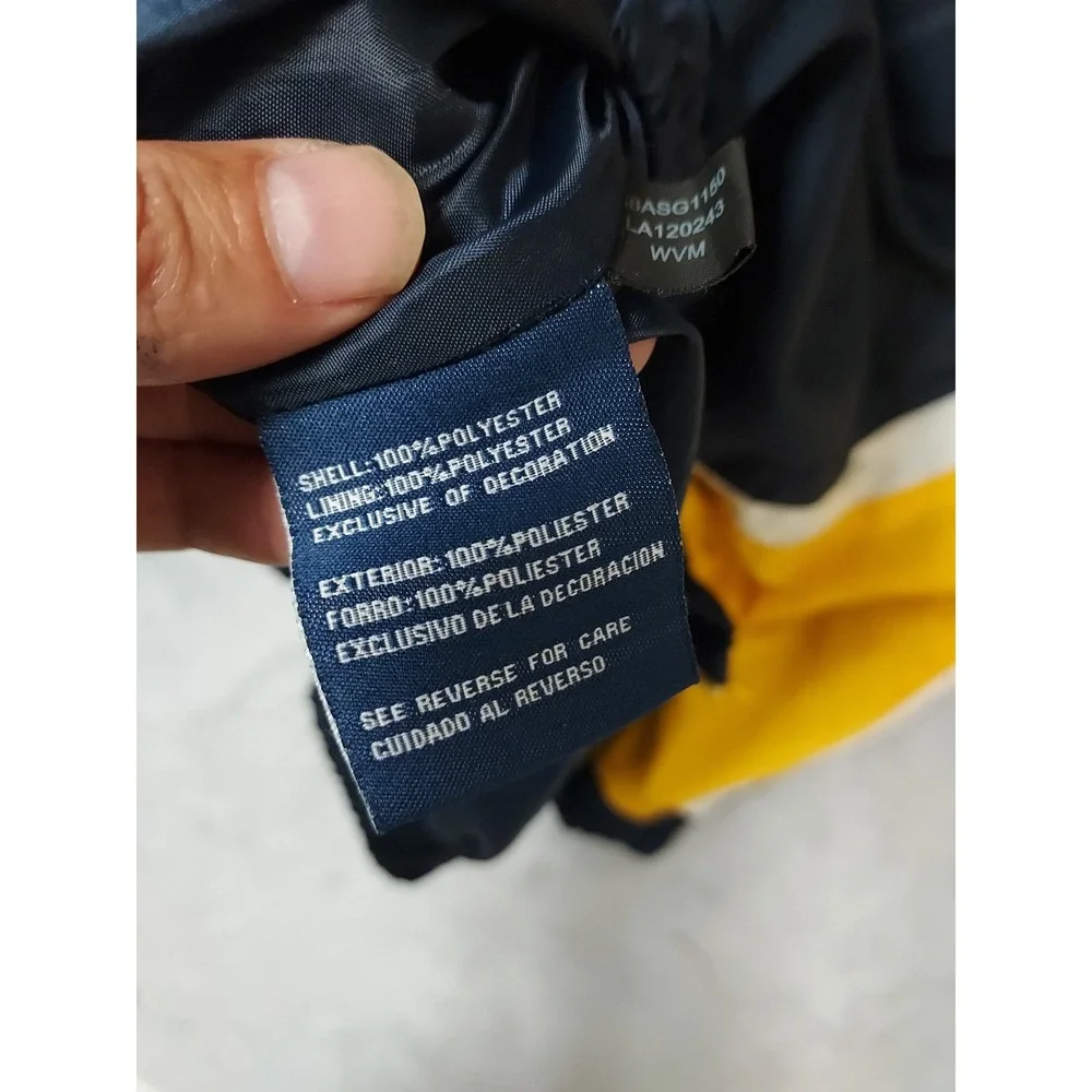 Vintage West Virginia Jacket Mena XL Embroidered Lined Windbreaker WVU Navy Blue